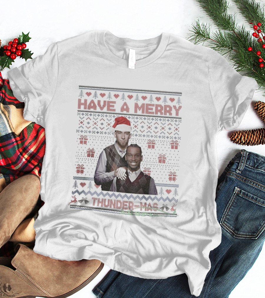 Shaivonte Aician Chet Holmgren Oklahoma City Thunder Merry Thunder Mas Christmas Stepbrothers T-Shirt