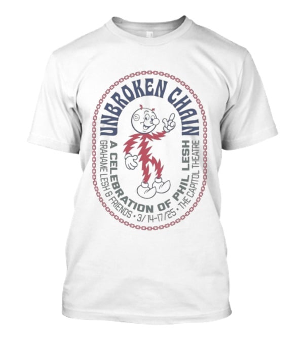 Unbroken Chain Reddy Kilowatt Phil Lesh A Celebration Saenger Theatre New Orleans Mardi Gras T-Shirt