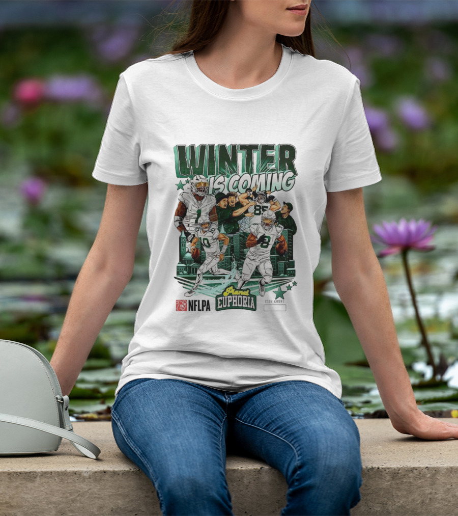 Philadelphia Eagles Winter Is Coming Player Euphoria City Skyline T-Shirt