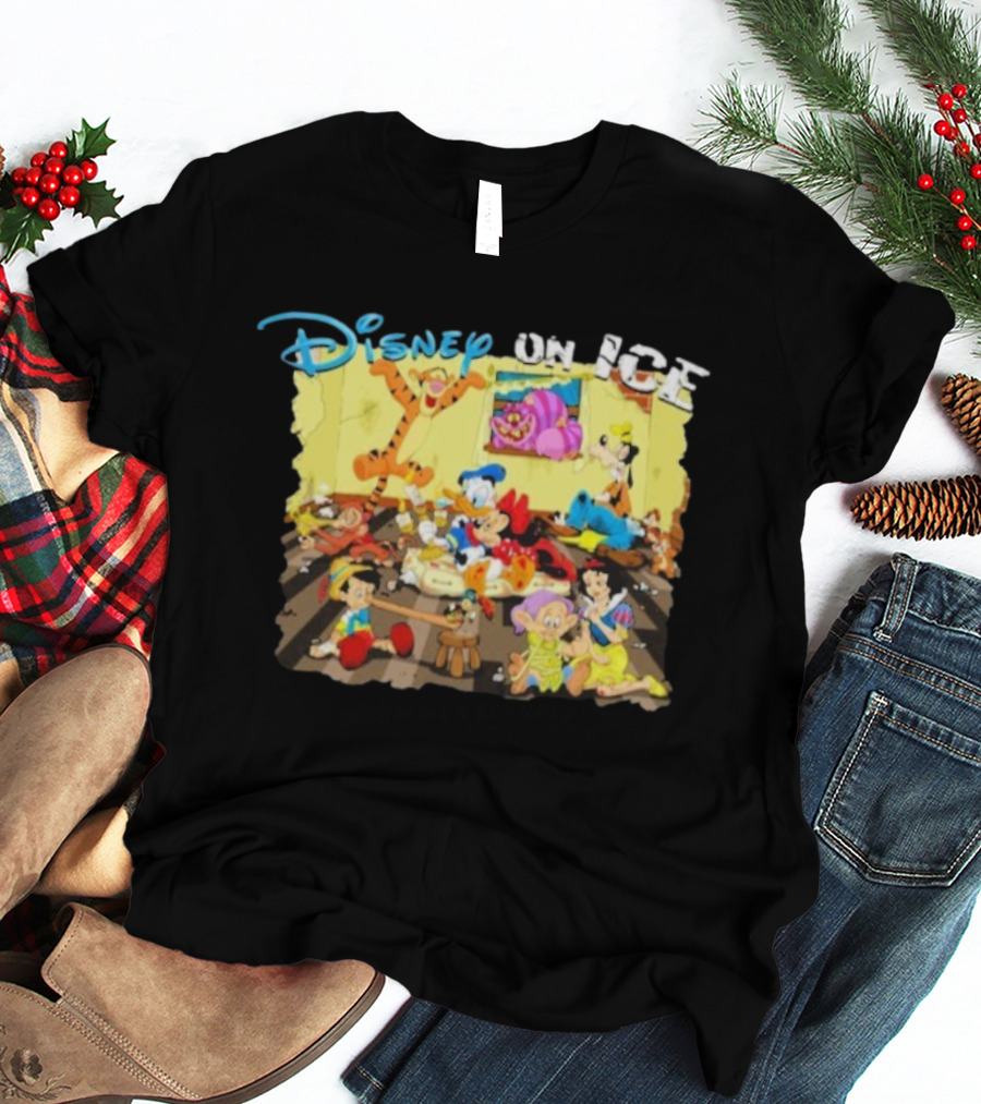 Disney On Ice Characters Tigger Mickey Donald Goofy Pinocchio Cheshire Snow White T-Shirt