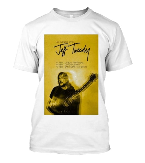 An Evening With Jeff Tweedy Lisbon Coruña San Sebastian 2026 Tour Dates Guitar T-Shirt