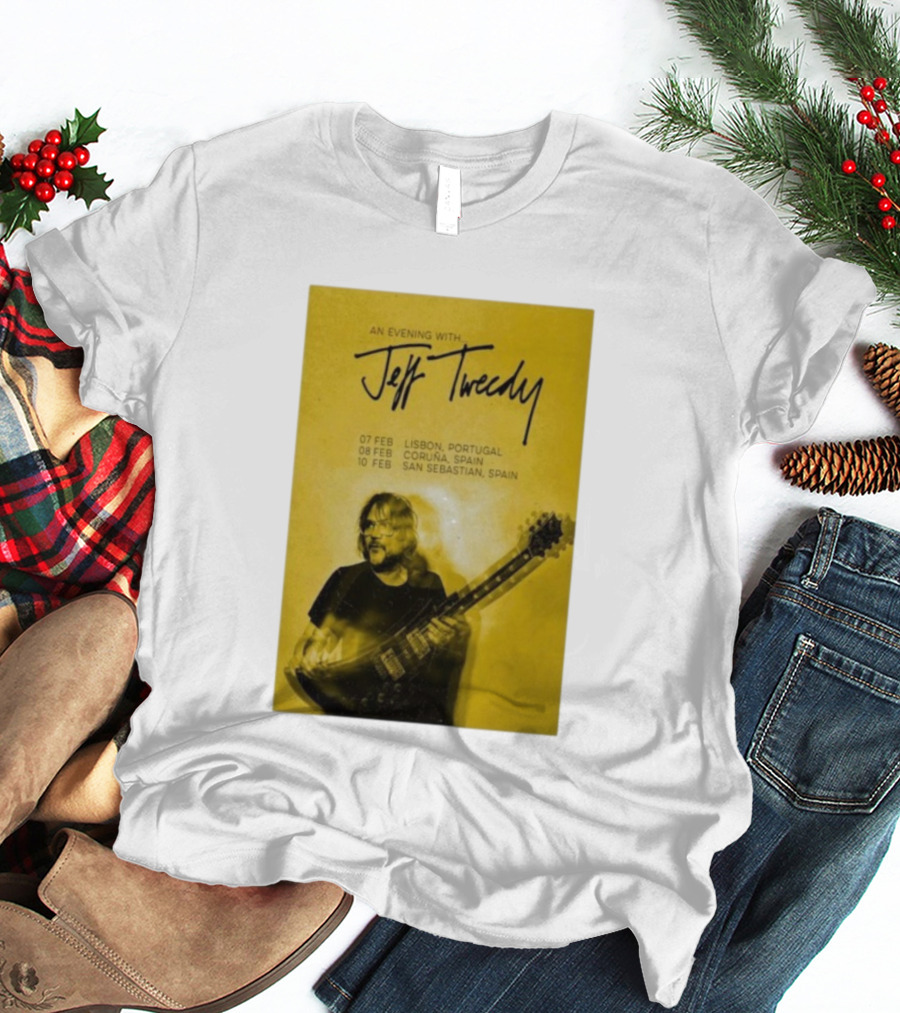 An Evening With Jeff Tweedy Lisbon Coruña San Sebastian 2026 Tour Dates Guitar T-Shirt