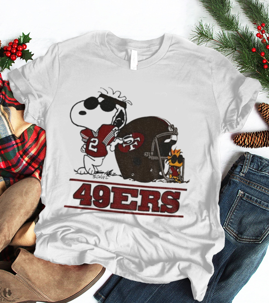 Snoopy Woodstock San Francisco 49ers NFL Football Helmet 2025 T-Shirt