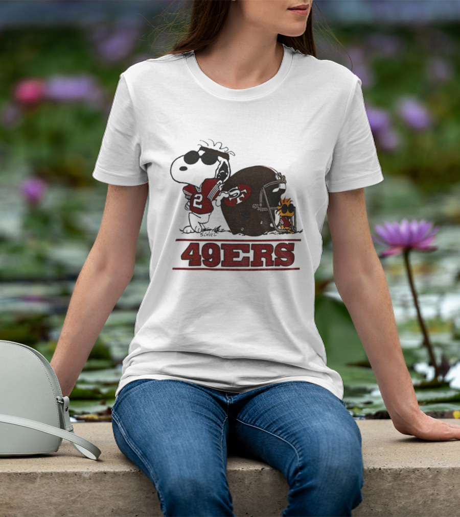 Snoopy Woodstock San Francisco 49ers NFL Football Helmet 2025 T-Shirt