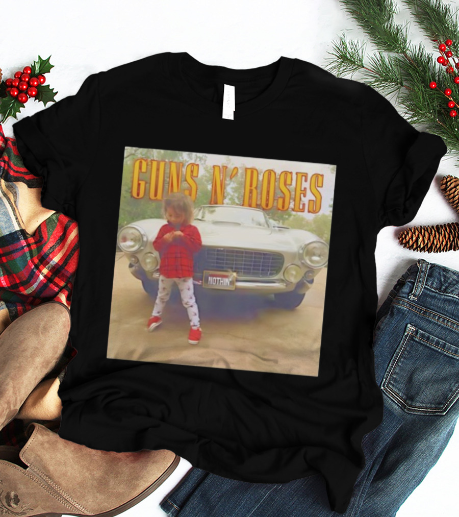 Guns N Roses Nothin’ Child In Front Of Vintage Car T-Shirt