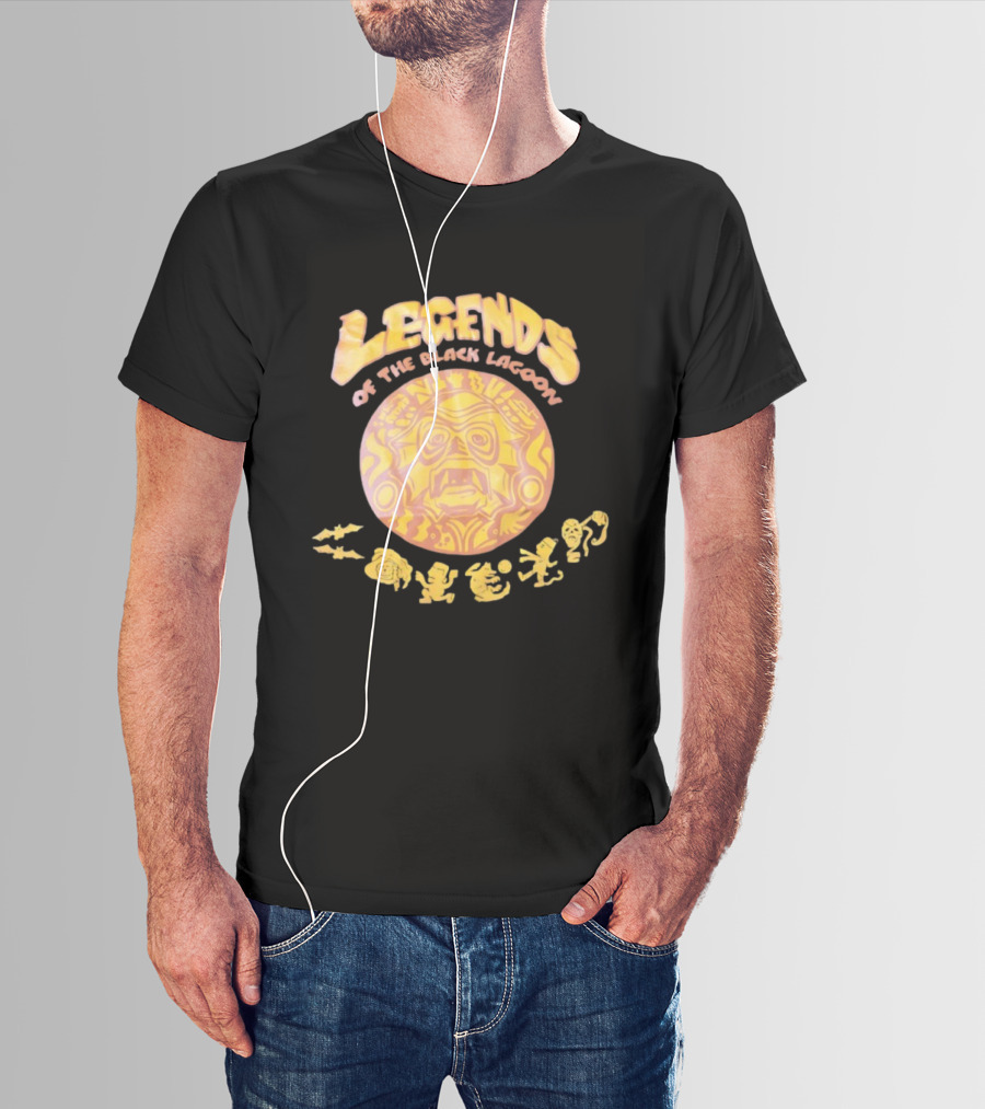 Legends Of The Black Lagoon Aztec-Inspired Face And Symbols T-Shirt
