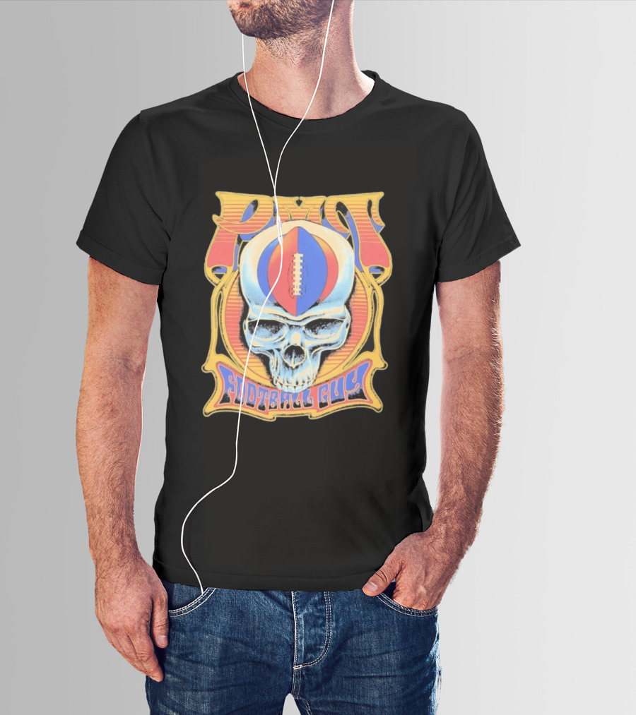 PMT Football Guy Grateful Dead Style Skull Football T-Shirt