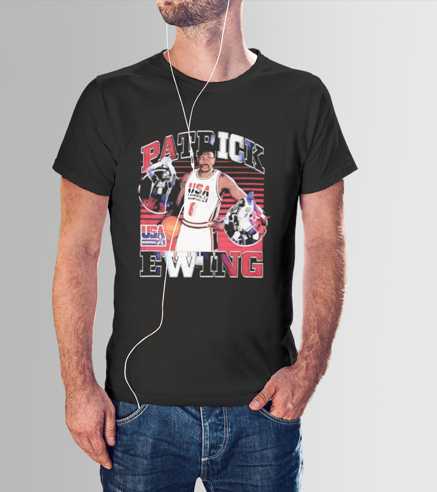 Patrick Ewing USA Basketball Number 6 Vintage Retro Style T-Shirt