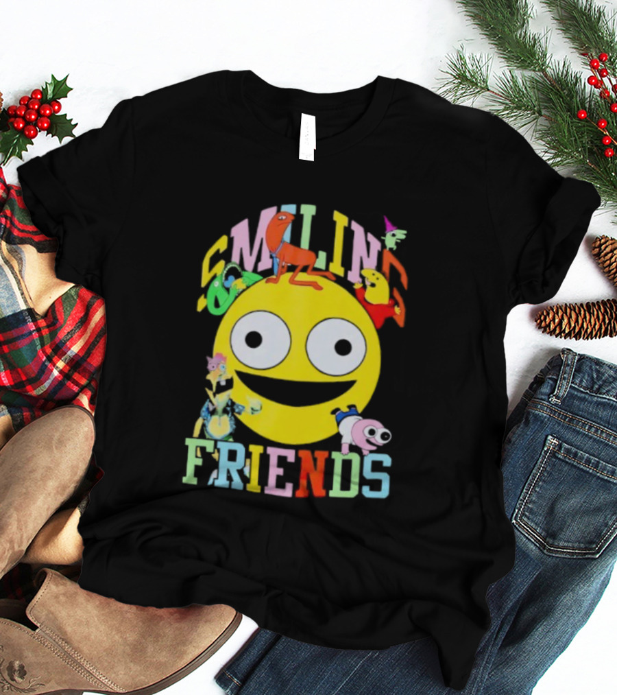 Smiling Friends Colorful Characters With Large Yellow Smile Face T-Shirt