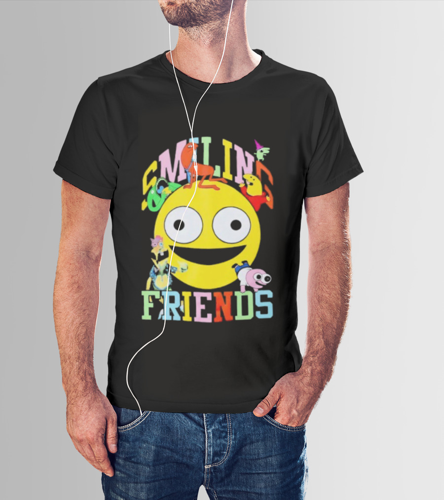 Smiling Friends Colorful Characters With Large Yellow Smile Face T-Shirt