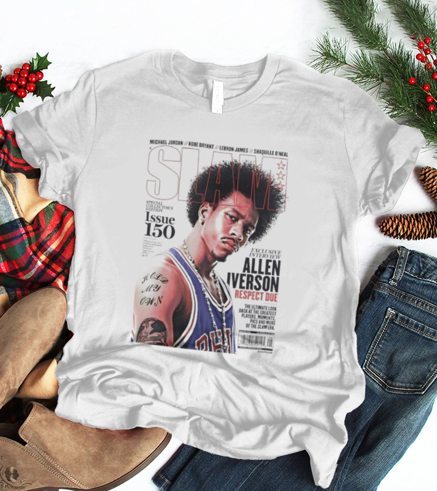 SLAM Magazine Allen Iverson Philadelphia 76ers Respect Due Issue 150 Retro Basketball Legend T-Shirt
