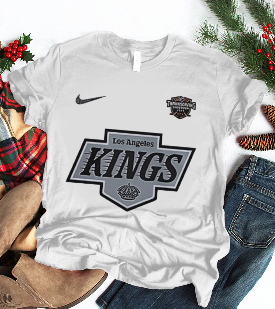 Thanksgiving 2023 Los Angeles Kings Hockey Black Nike Retro Style T-Shirt