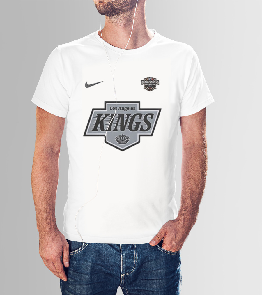 Thanksgiving 2023 Los Angeles Kings Hockey Black Nike Retro Style T-Shirt