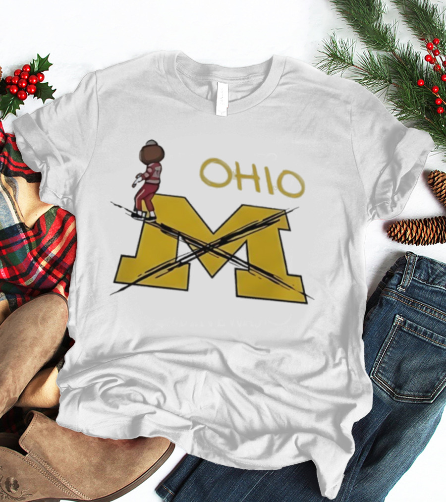 Ohio State Buckeyes Brutus Crossing Out M In Michigan Wolverines Rivalry T-Shirt