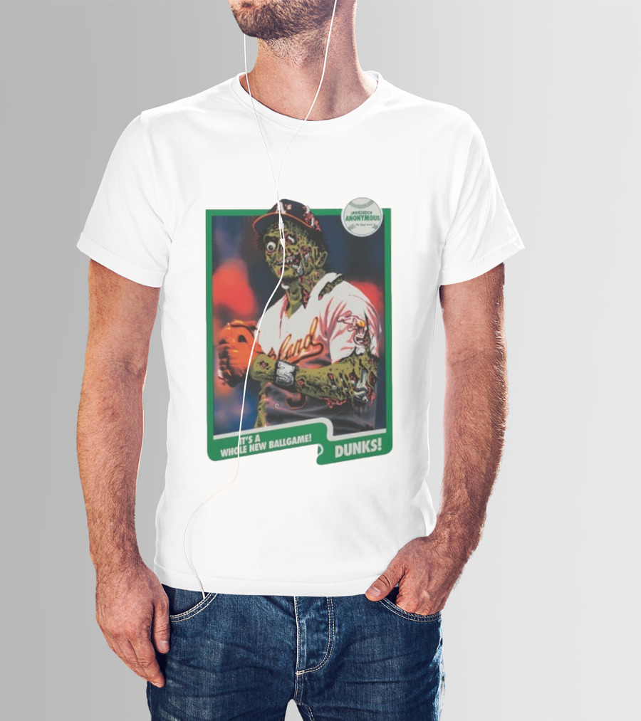 Zombie Oakland Athletics Whole New Ballgame Dunks Anonymous Player Cards T-Shirt