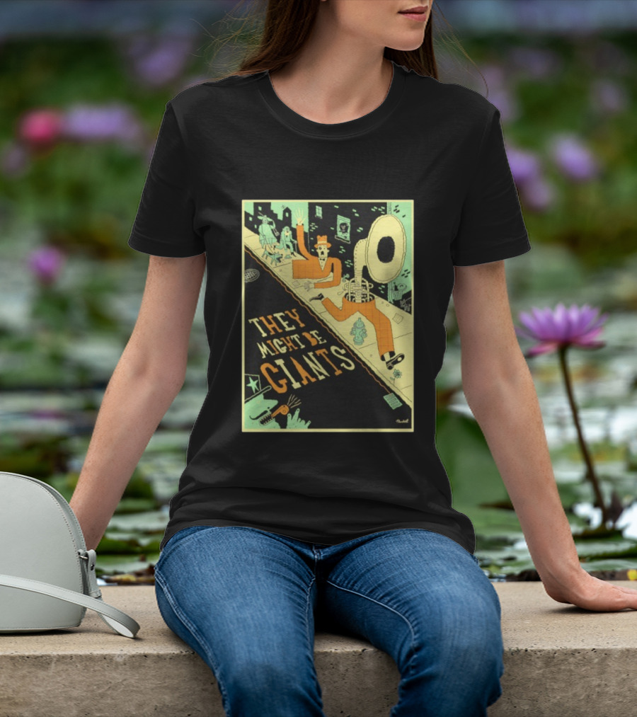 They Might Be Giants Comic Style Tuba Man Illustration T-Shirt