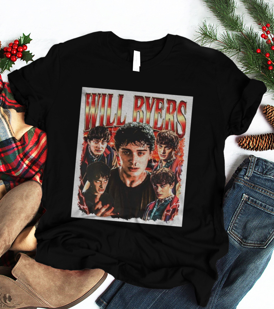 Will Byers Stranger Things Character Montage Upside Down Theme T-Shirt