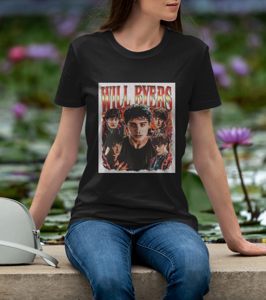 Will Byers Stranger Things Character Montage Upside Down Theme T-Shirt