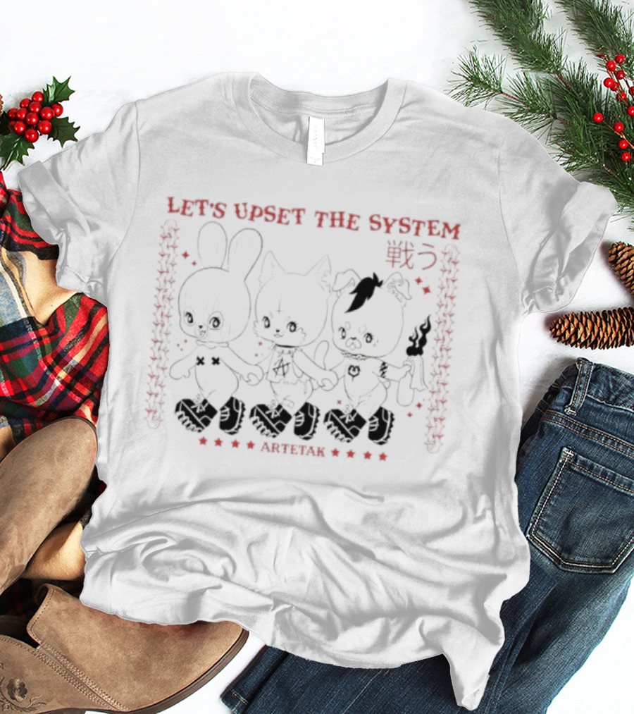 Let's Upset The System Three Anthropomorphic Animals Japanese War Artteak T-Shirt