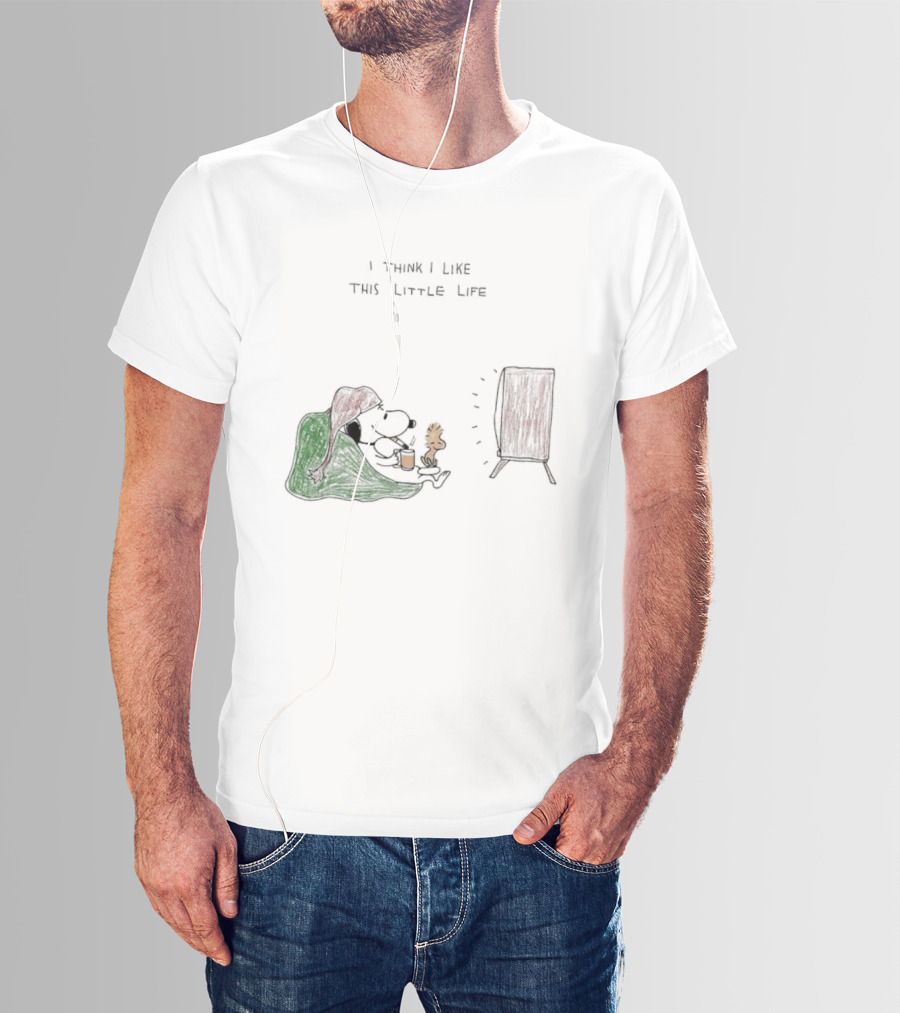 Snoopy Woodstock I Think I Like This Little Life Cozy Blanket TV Scene T-Shirt