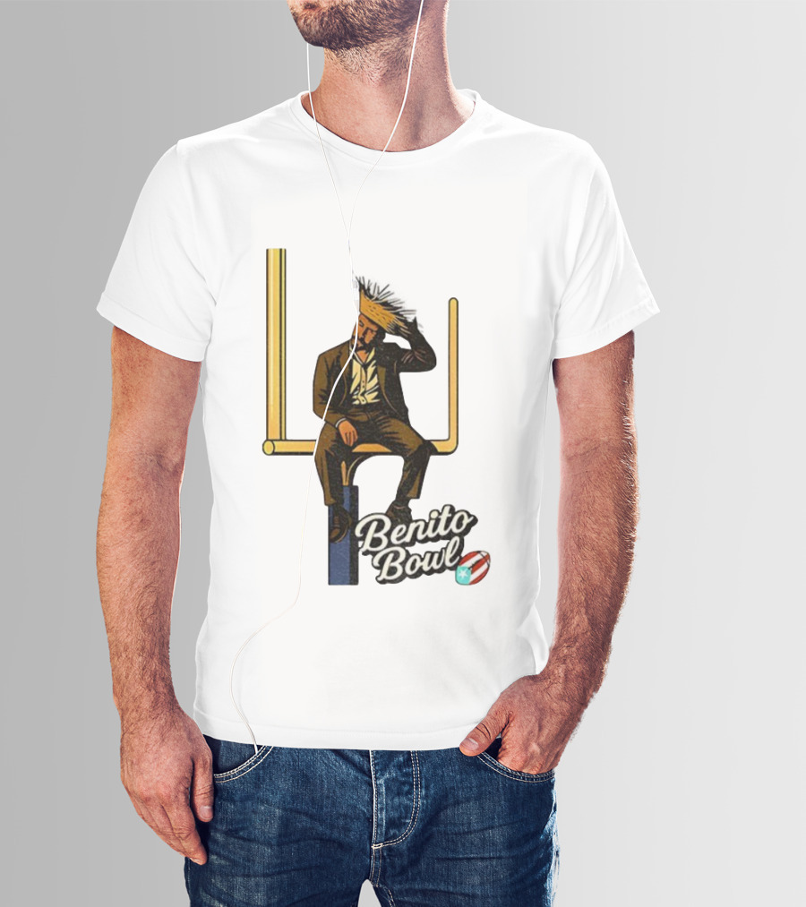Benito Bowl Bad Bunny Football Goalpost 2026 NFL Comedy T-Shirt
