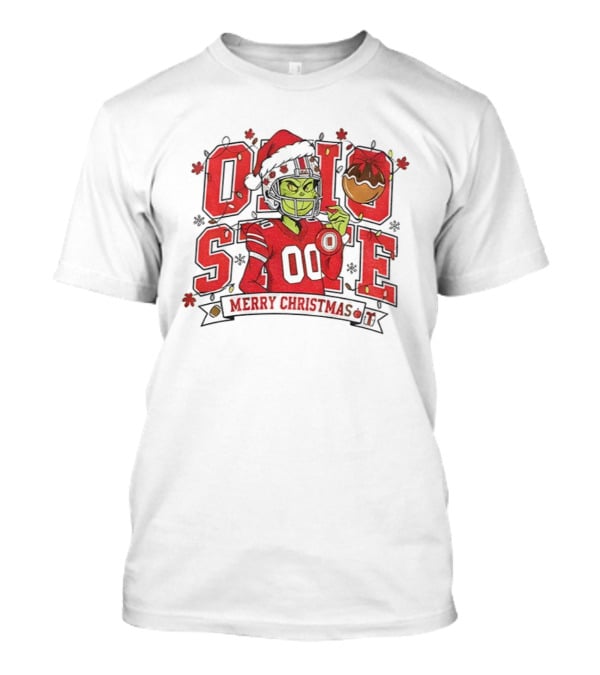 Ohio State Buckeyes Grinch Merry Christmas Football Fan Apparel T-Shirt