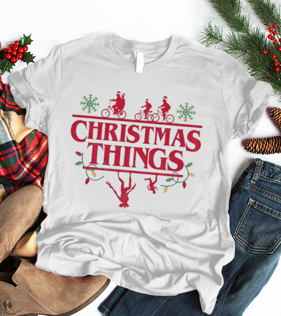 Christmas Things Upside Down Merry Stranger Christmas 2025 T-Shirt