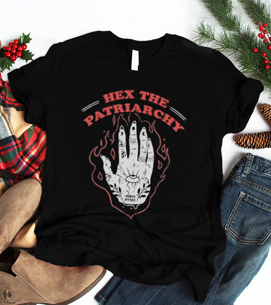 Hex The Patriarchy Hand Symbol With Mystical Flames T-Shirt