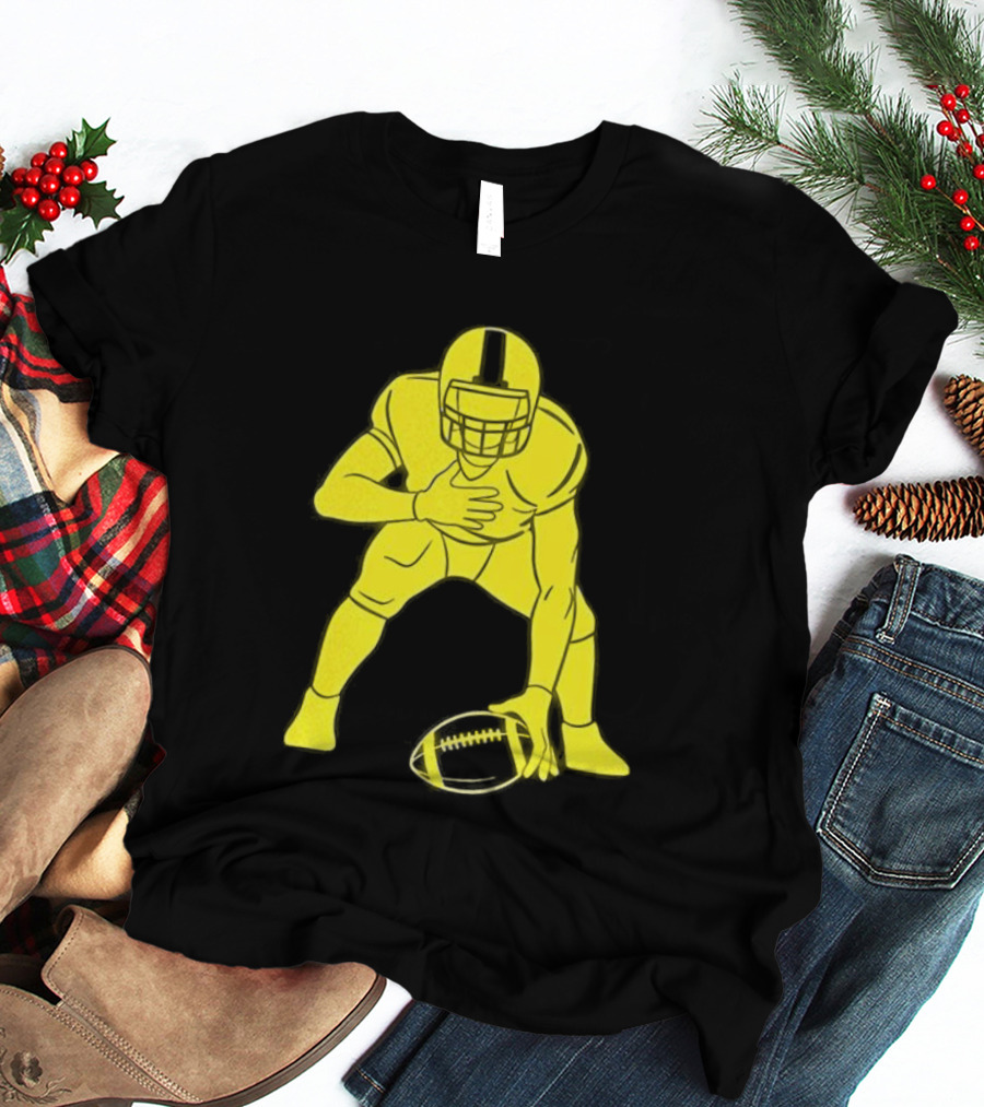 Matthew Staffords Daughter Yellow Football Player Silhouette T-Shirt