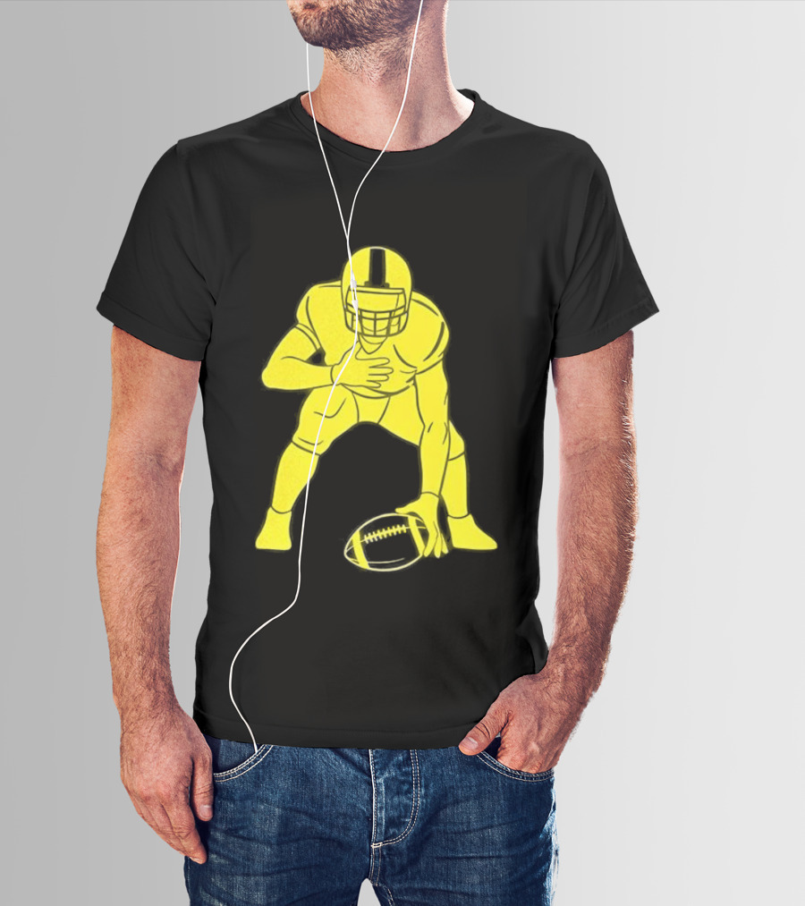 Matthew Staffords Daughter Yellow Football Player Silhouette T-Shirt