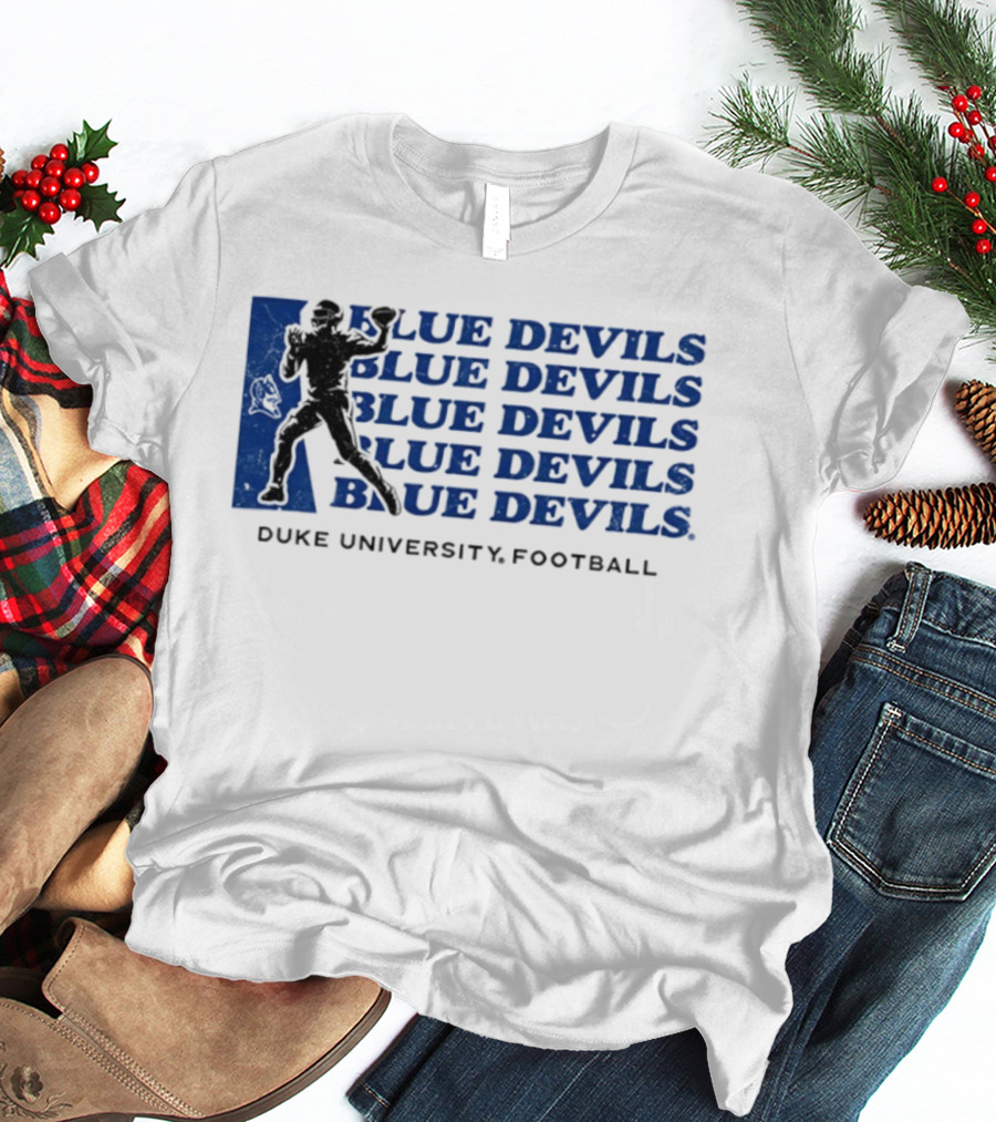 Duke Blue Devils Football Silhouette Duke University Blue Devils T-Shirt