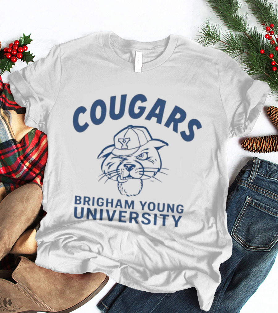Cougars Brigham Young University Retro Coug Iconic University Team Spirit T-Shirt