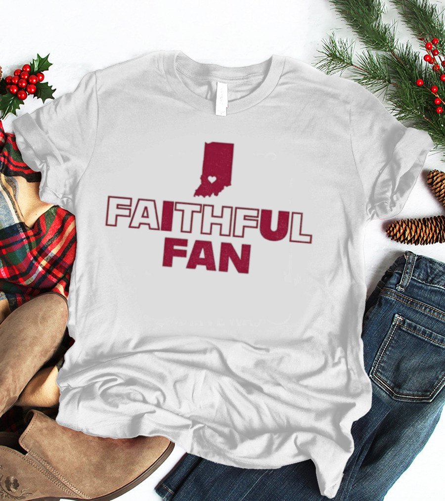 Faithful Fan Crimson Indiana Hoosier Football 2025 T-Shirt