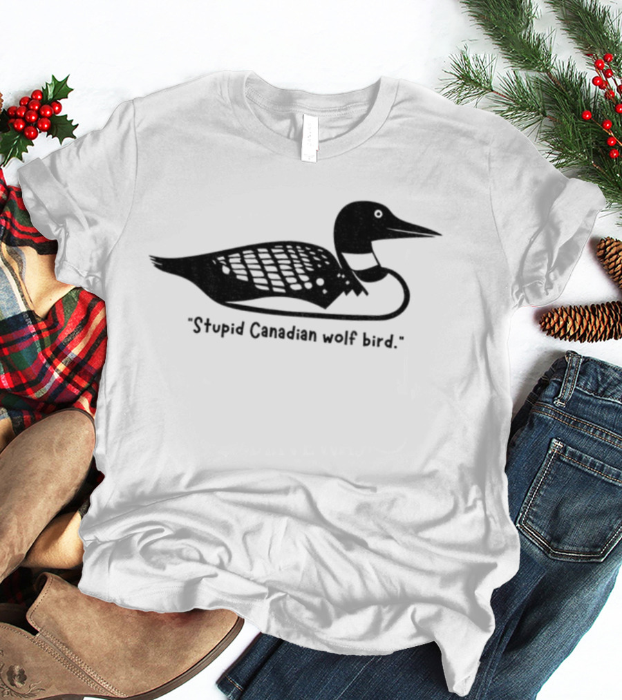 Heated Rivalry Stupid Canadian Wolf Bird Loon T-Shirt