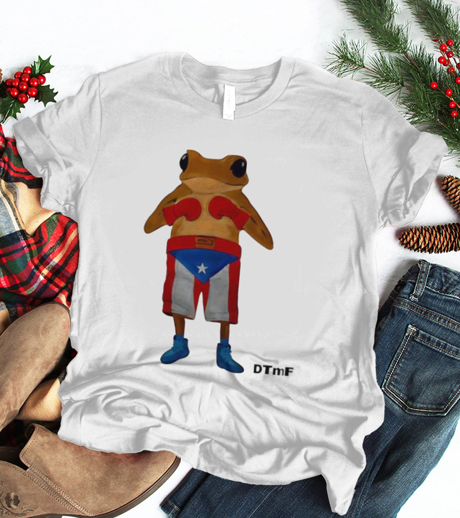 DTMF Concho Boxing Puerto Rican Boxing Frog Bad Bunny's 2025 World Tour T-Shirt