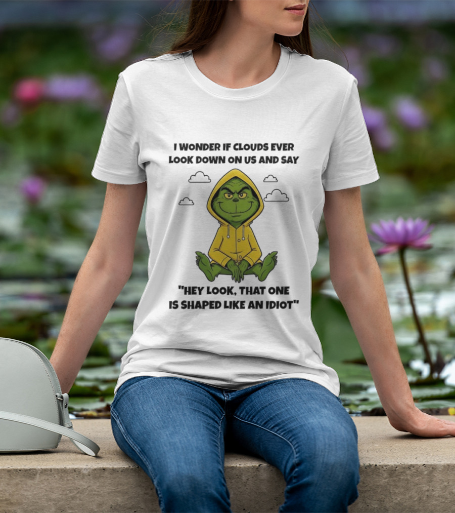 Grinch In Yellow Cloud Humor Wondering Idiot Shape T-Shirt