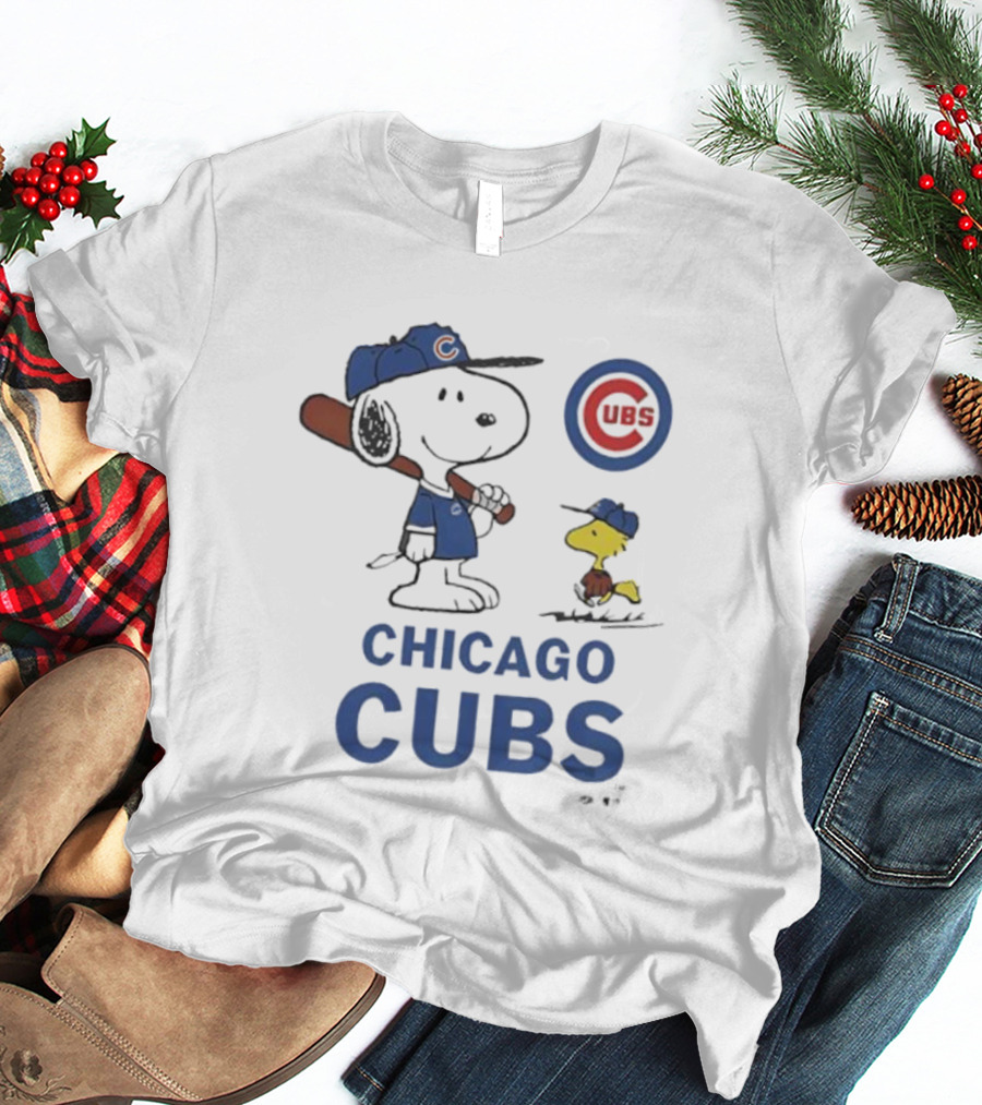 Peanuts Snoopy Woodstock Chicago Cubs Toddler Baseball C Cap T-Shirt