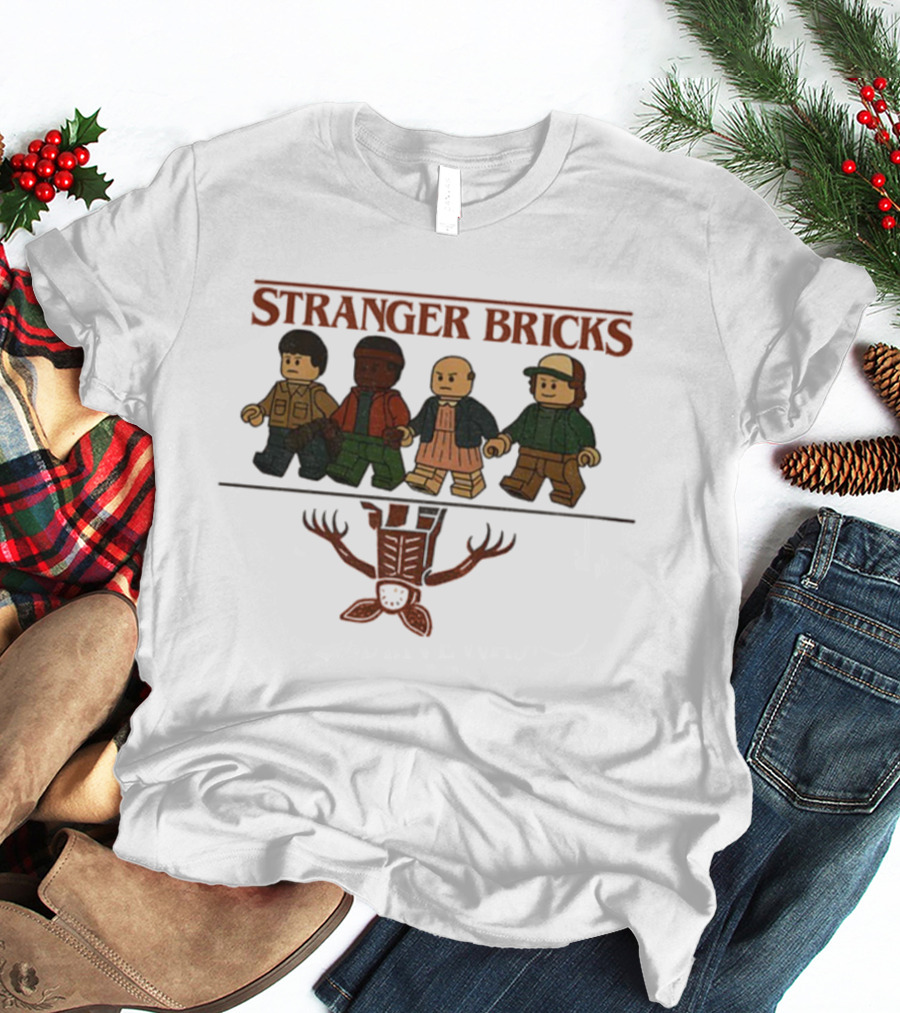 Stranger Bricks Upside Down Lego Characters Stranger Things Demogorgon T-Shirt