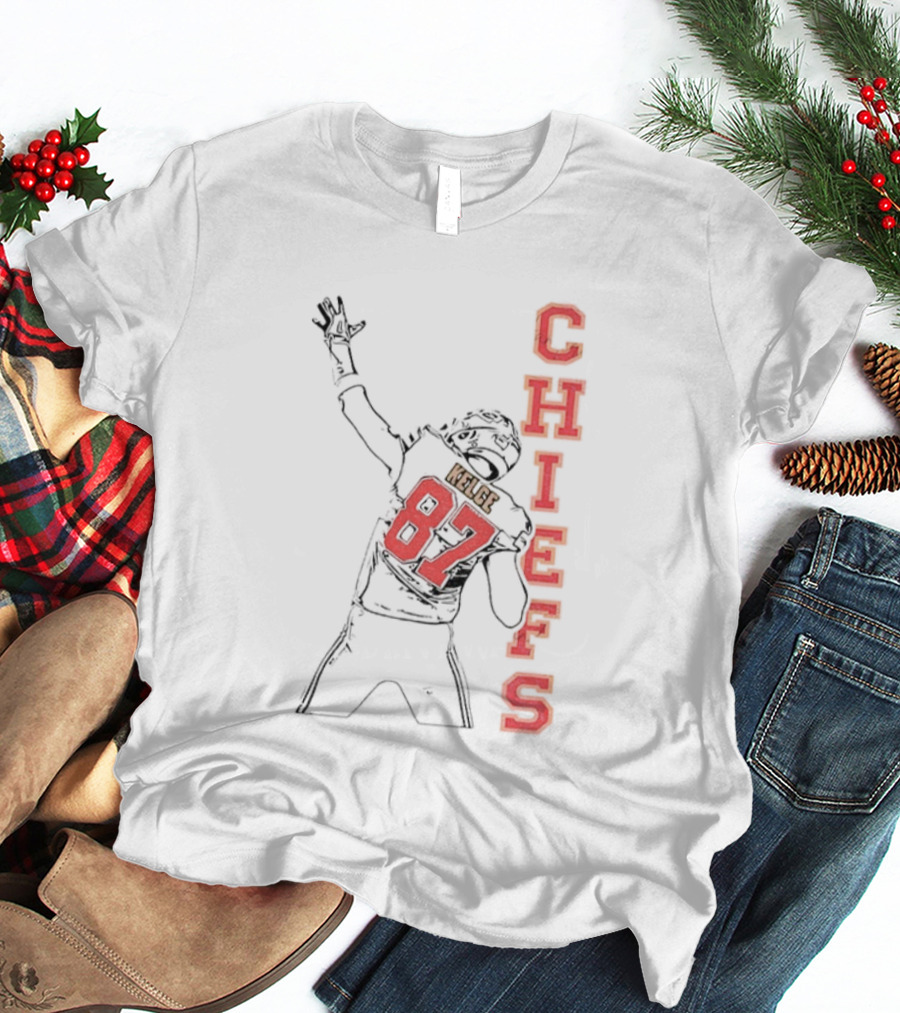 Travis Kelce 87 Kansas City Chiefs NFL Football 2025 Chiefs Sketch T-Shirt