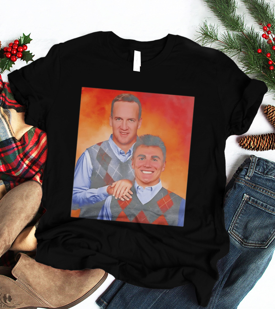 Bo Nix Peyton Manning Step Brothers Denver Broncos Comedy T-Shirt