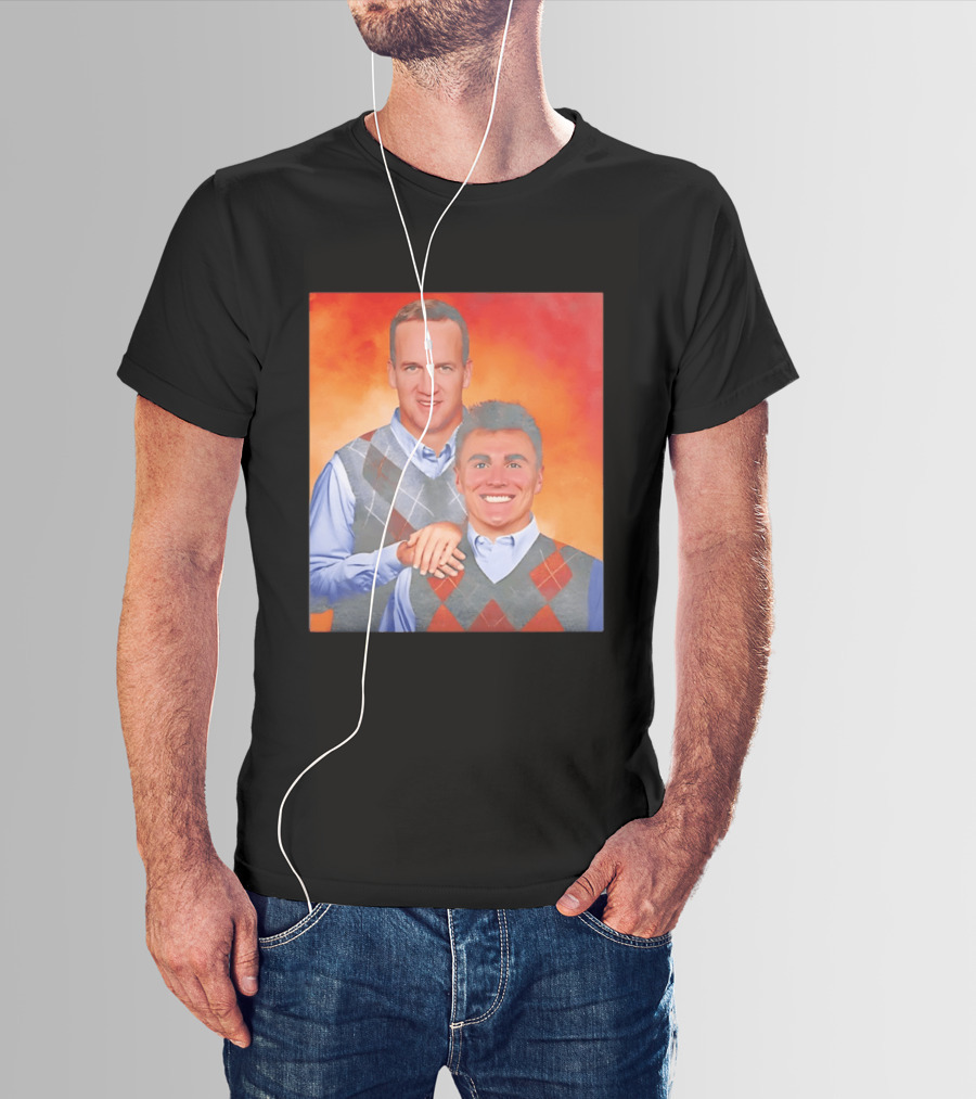 Bo Nix Peyton Manning Step Brothers Denver Broncos Comedy T-Shirt