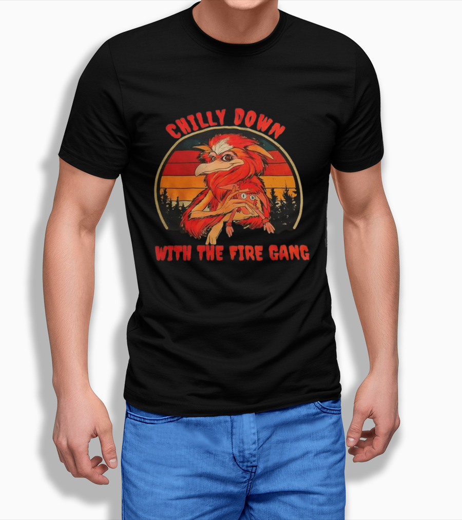 Chilly Down With The Fire Gang Retro Vintage Forest Creature T-Shirt