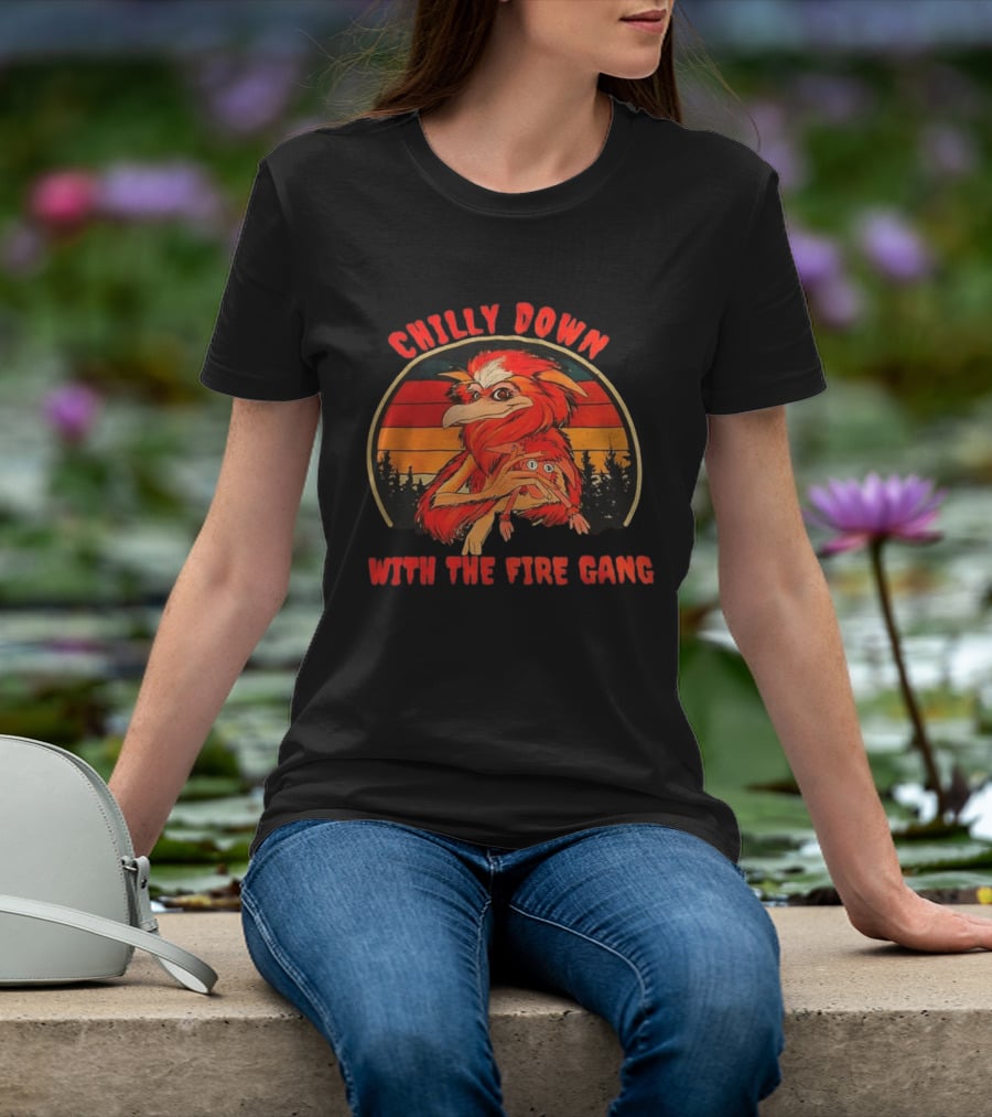 Chilly Down With The Fire Gang Retro Vintage Forest Creature T-Shirt