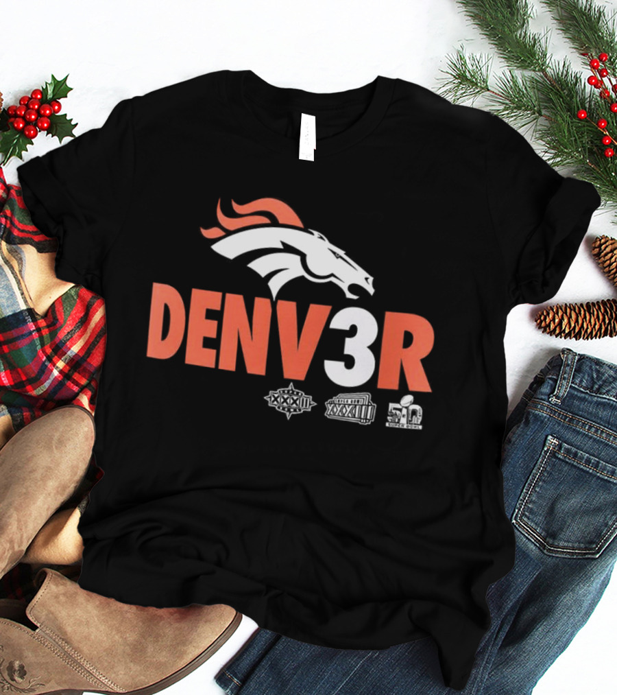 Denver Broncos Denv3r NFL Football Team Championship Fan T-Shirt