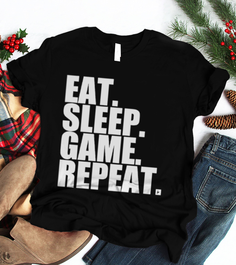 Eat Sleep Game Repeat Gamer Lifestyle Phrase T-Shirt