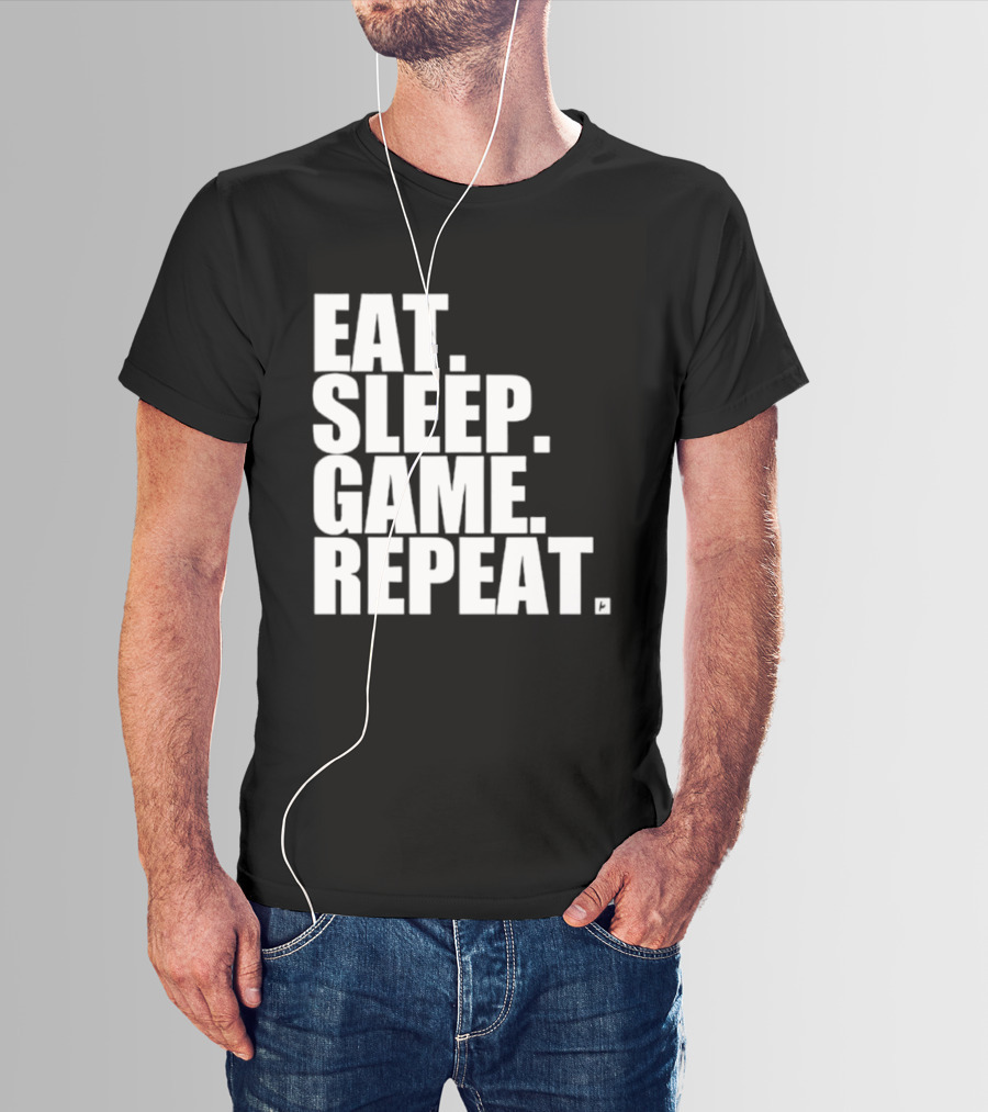 Eat Sleep Game Repeat Gamer Lifestyle Phrase T-Shirt