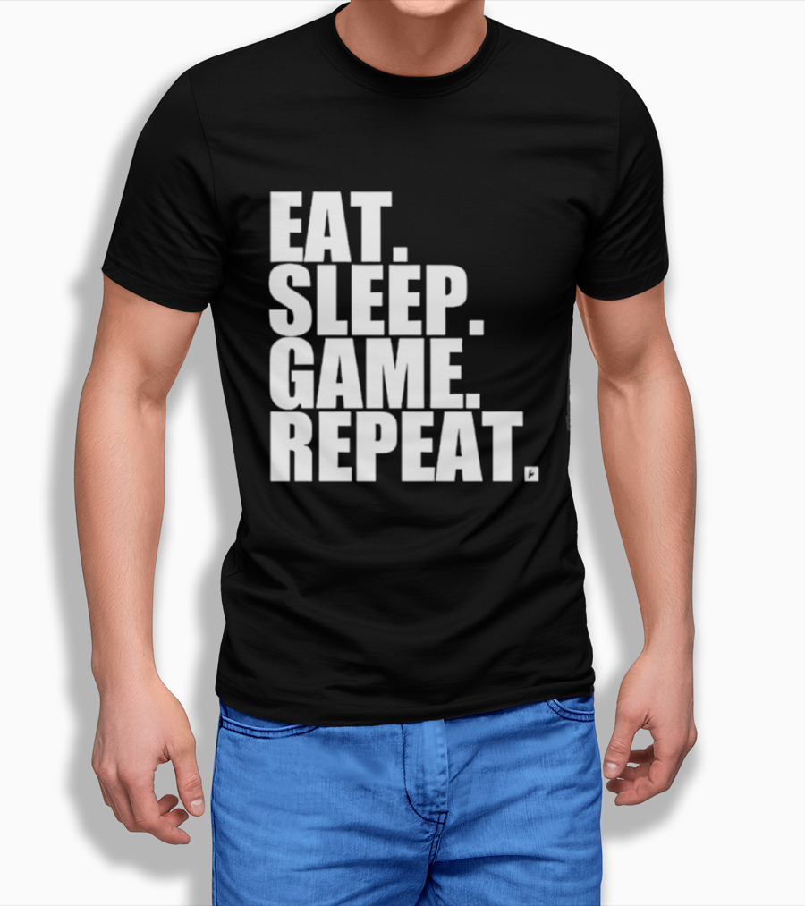 Eat Sleep Game Repeat Gamer Lifestyle Phrase T-Shirt