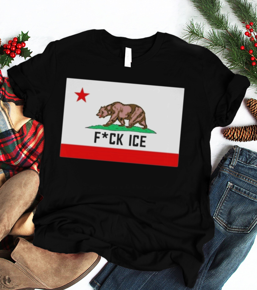 F*ck Ice Bear Flag California T-Shirt