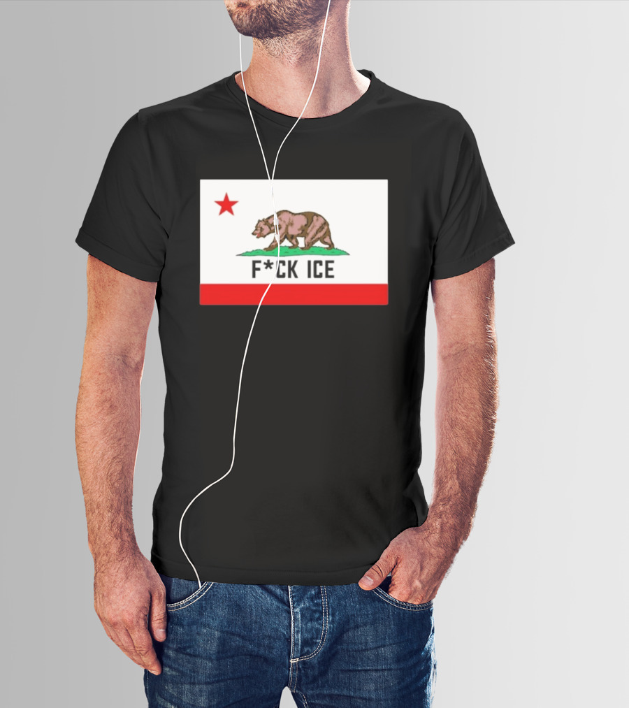 F*ck Ice Bear Flag California T-Shirt