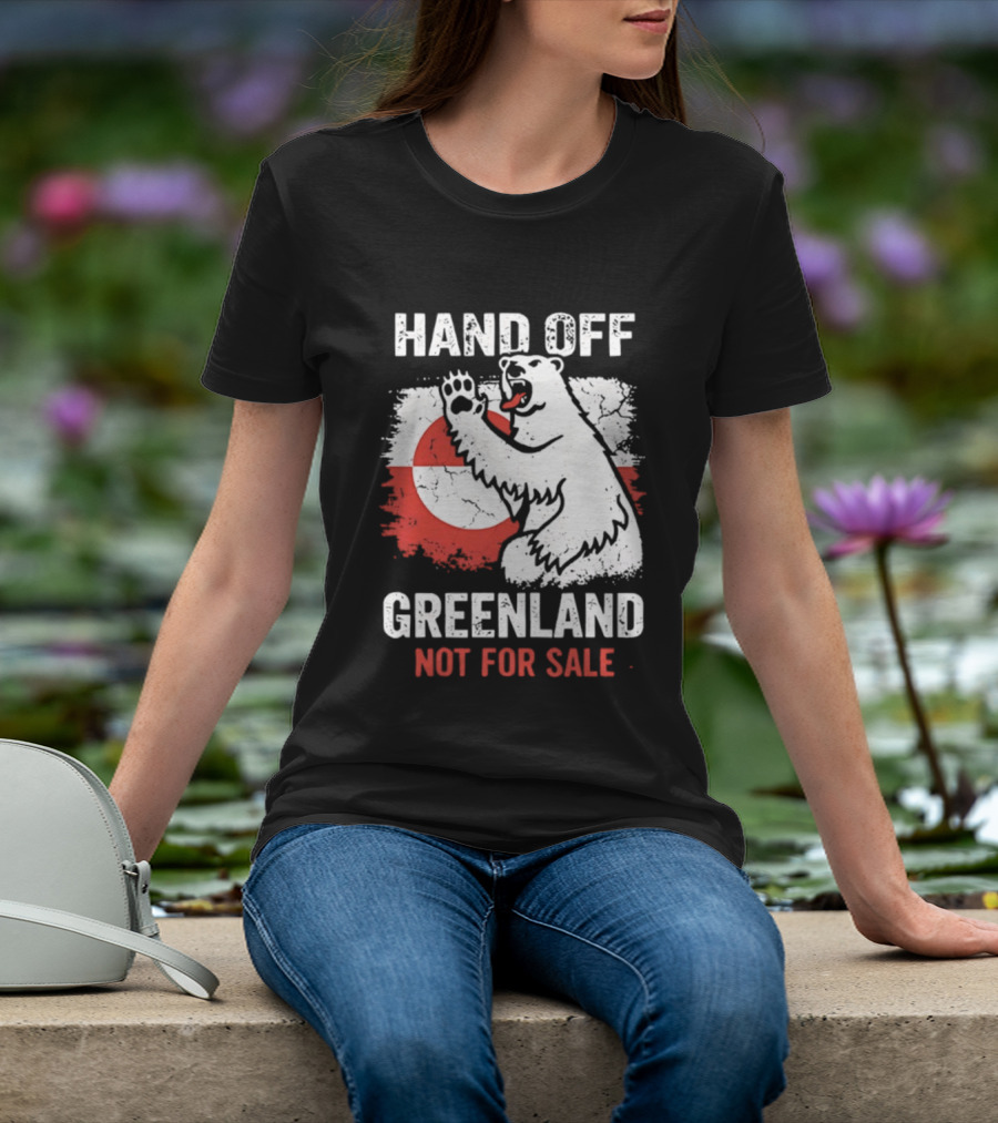 Hand Off Greenland Not For Sale Polar Bear Flag T-Shirt